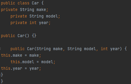 Classe voiture en java